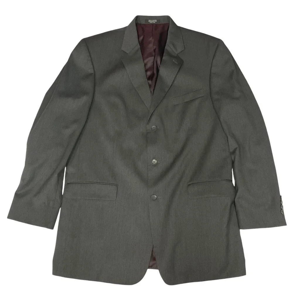 Alfani Men's Macy's Exclusive Wool Sport Coat‎ Blazer Jacket Gray Size 44L Work
